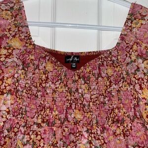 Floral Pink and Yellow Smocked Dress